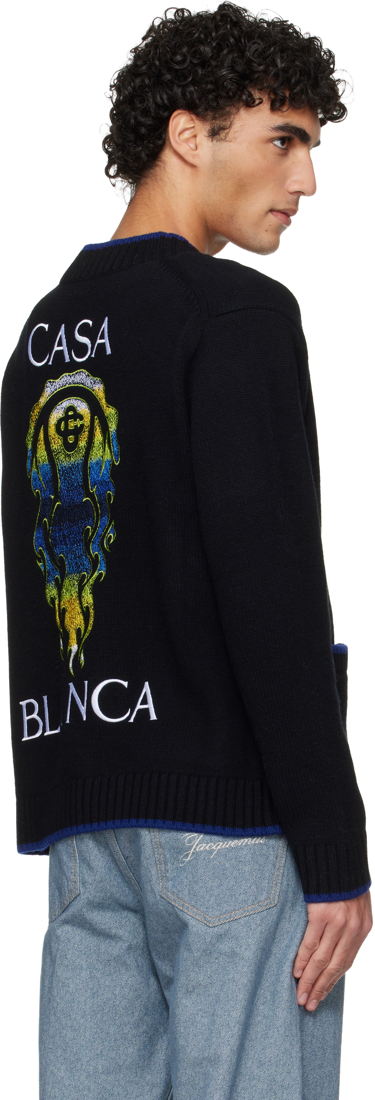 Casablanca Black Flaming Tennis Ball Cardigan