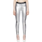 Paco Rabanne Silver Elasticized Stirrup Leggings