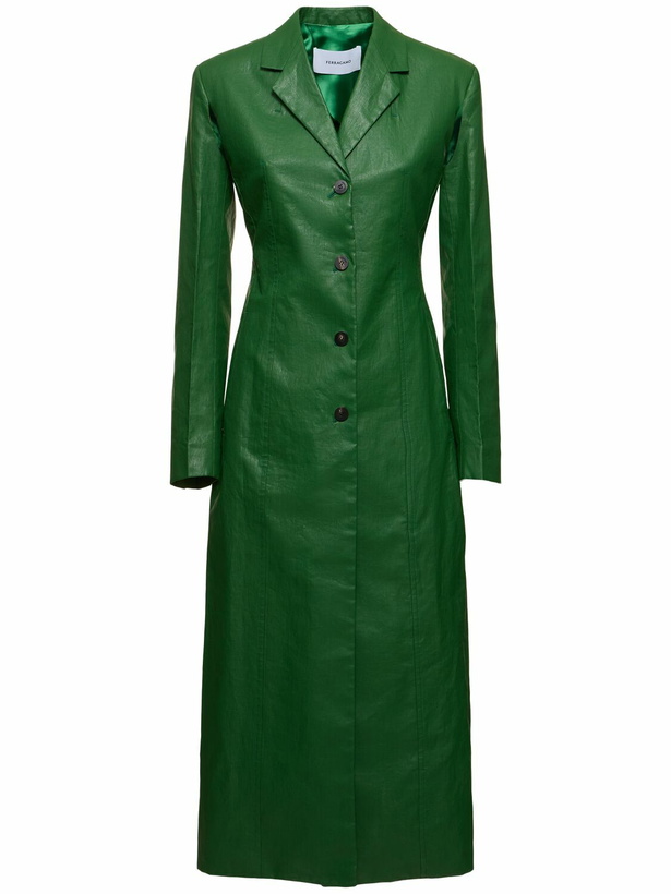 Photo: FERRAGAMO Single Breast Viscose Long Coat