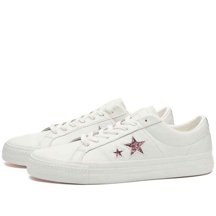 Photo: Converse x Turnstile One Star Sneakers in White/Pink/White