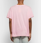 AMIRI - Distressed Printed Cotton-Jersey T-Shirt - Men - Pink