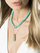 Jacquie Aiche 14K Rose Gold Turquoise Aquamarine Diamond Necklace