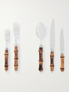 BUCCELLATI - Tahiti Sterling Silver and Bamboo Cutlery Set