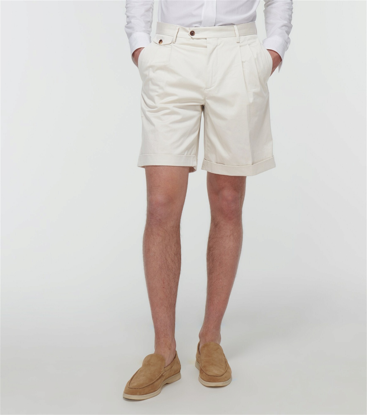 Lardini - Cotton-blend satin shorts Lardini