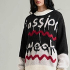 Navinder Nangla Fassion Weak Mohair Jumper in Black/White/Red
