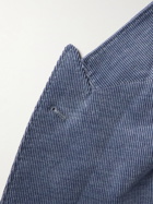 Brunello Cucinelli - Double-Breasted Cotton-Blend Corduroy Suit Jacket - Blue