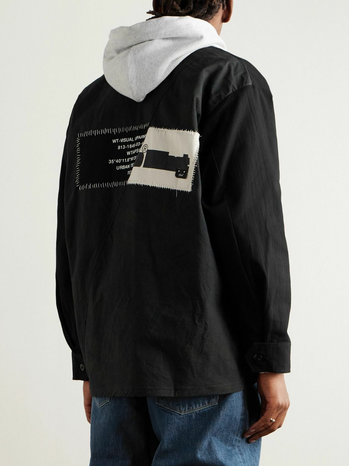 トップス WTAPS WTAPS Men's 03 Logo Applique Pullover Track Top in Black WTAPS