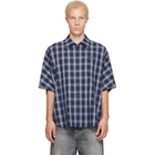We11done Blue Dolman Short-Sleeved Shirt