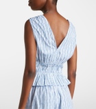 Velvet Verena striped cotton-blend top