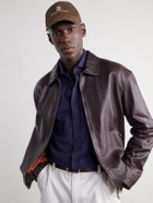Brunello Cucinelli - Logo-Embroidered Suede Cap - Brown