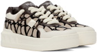 Valentino Garavani Off-White & Brown One Stud XL Sneakers
