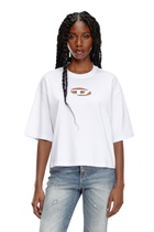 Diesel Boxy T-shirt with cut-out Oval D logo - T-Shirts Womens in White