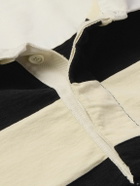 Alexander McQueen - Oversized Logo-Embroidered Striped Cotton-Jersey Polo Shirt - Black