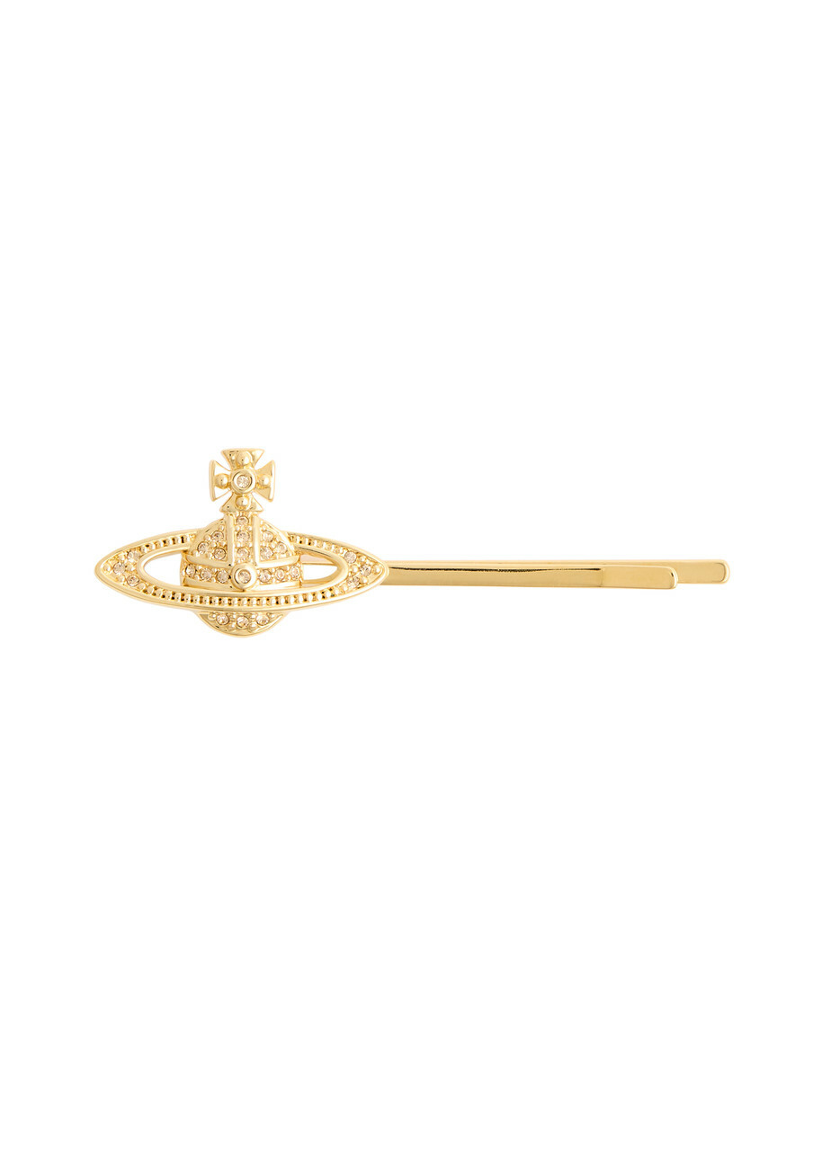 Vivienne Westwood Mini Bas Relief orb Hair Clip - Gold - One Size