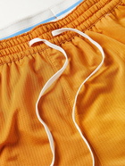 Nike Running - Heritage Straight-Leg Dri-FIT Mesh Drawstring Shorts - Orange