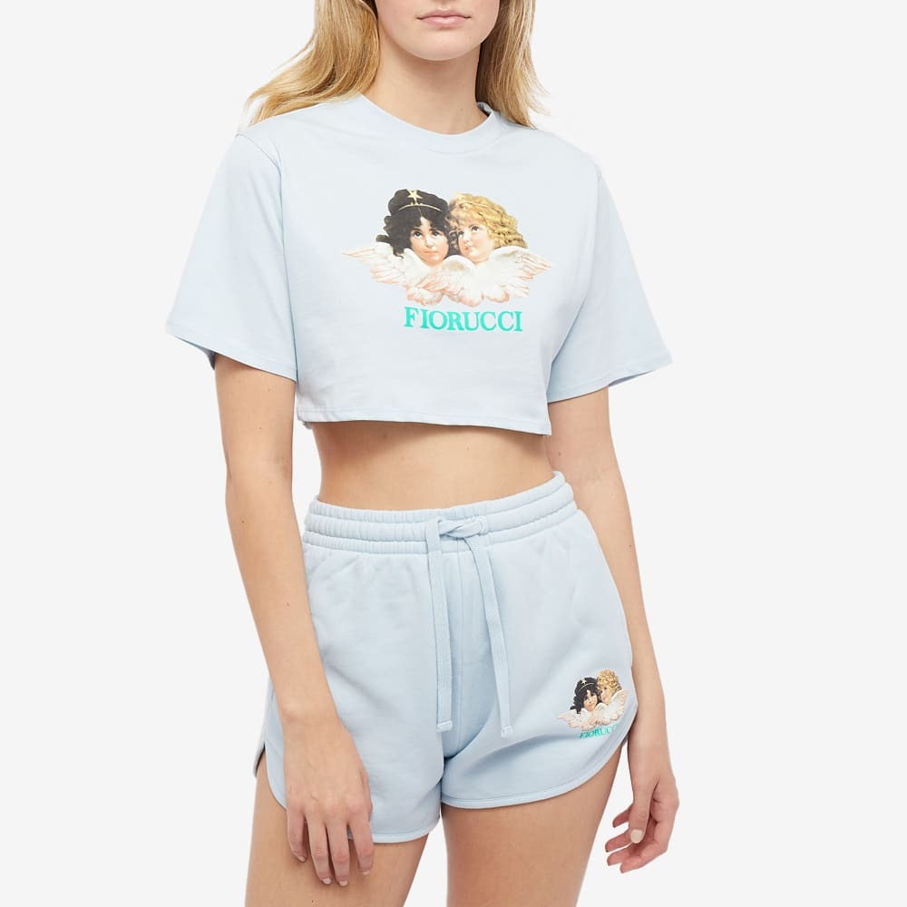 Fiorucci Women's Vintage Angels Crop T-Shirt in Pale Blue