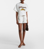 Alémais Scuba patch-appliqué cotton shorts
