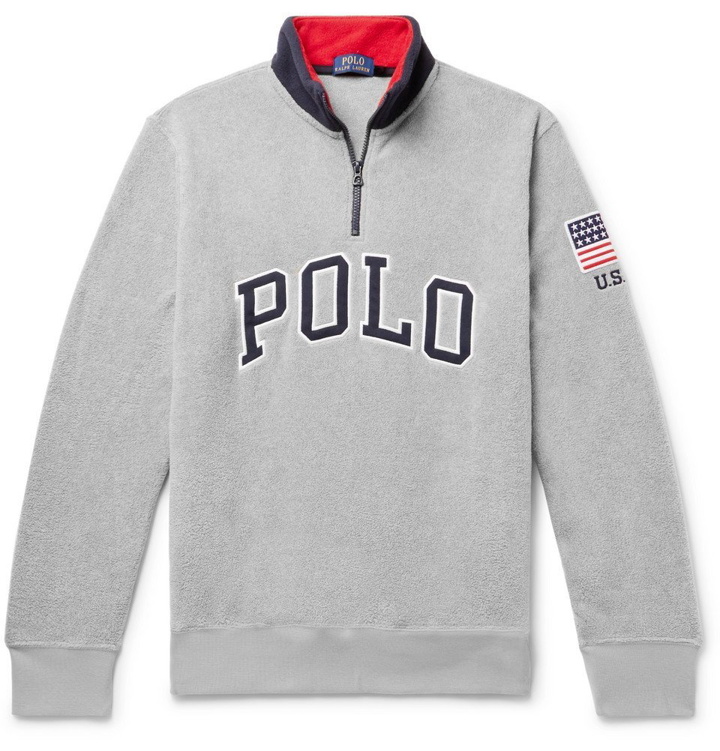 Photo: Polo Ralph Lauren - Logo-Appliquéd Fleece Half-Zip Sweatshirt - Men - Gray