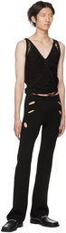 Dion Lee Black Net Distressed Tank Top