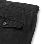 NN07 - Copenhagen Slim-Fit Tapered Garment-Dyed Linen Trousers - Black