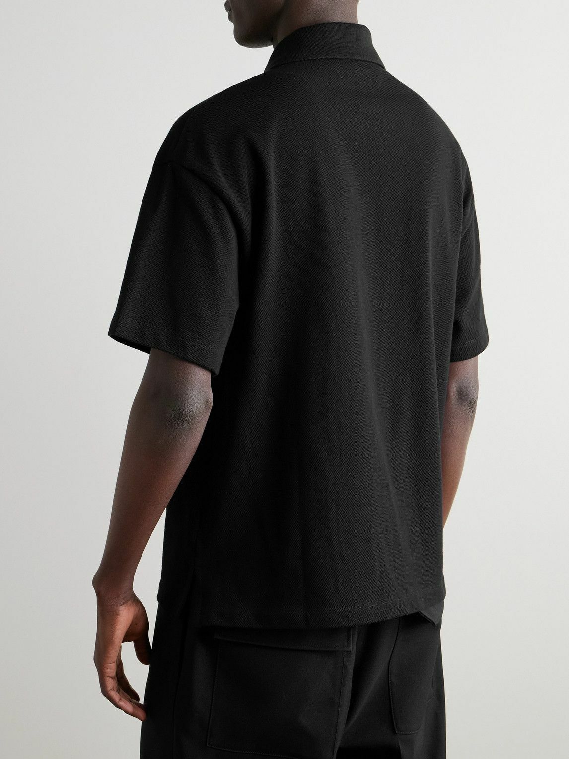 AMIRI - Logo-Flocked Cotton-Piqué Polo Shirt - Black