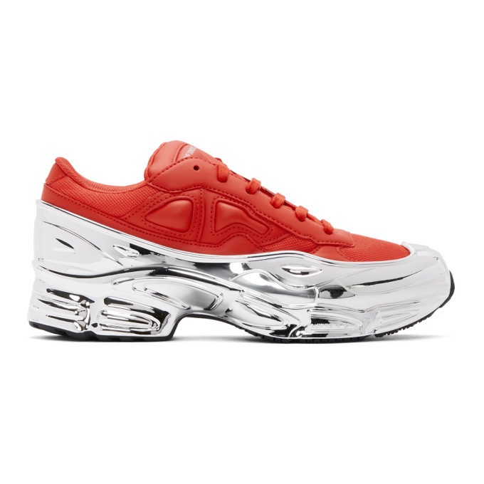 Photo: Raf Simons Red and Silver adidas Originals Edition Ozweego Sneakers