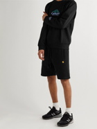 Carhartt WIP - Chase Straight-Leg Logo-Embroidered Cotton-Blend Jersey Shorts - Black