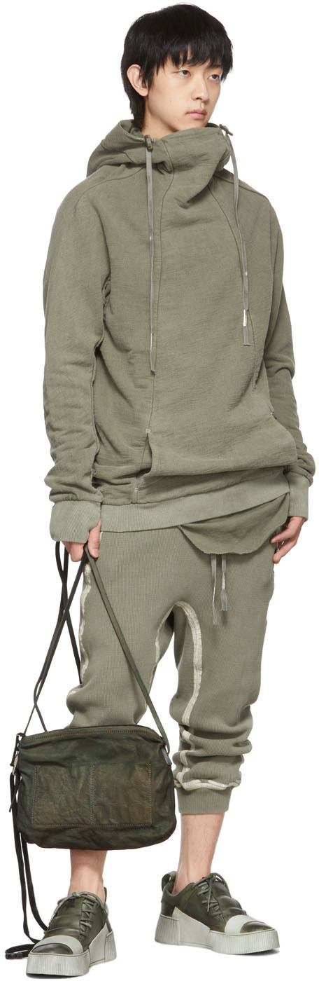 Boris Bidjan Saberi SSENSE Exclusive Khaki Cotton Hoodie Boris Bidjan Saberi SSENSE Exclusive Khaki Cotton Hoodie