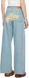 BAPE Blue Bape Sta Embroidery Baggy Jeans