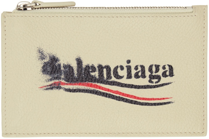 Photo: Balenciaga Off-White Cash Large Long Coin & Card Holder