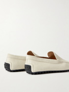 Tod's - Gommino Suede Driving Shoes - White