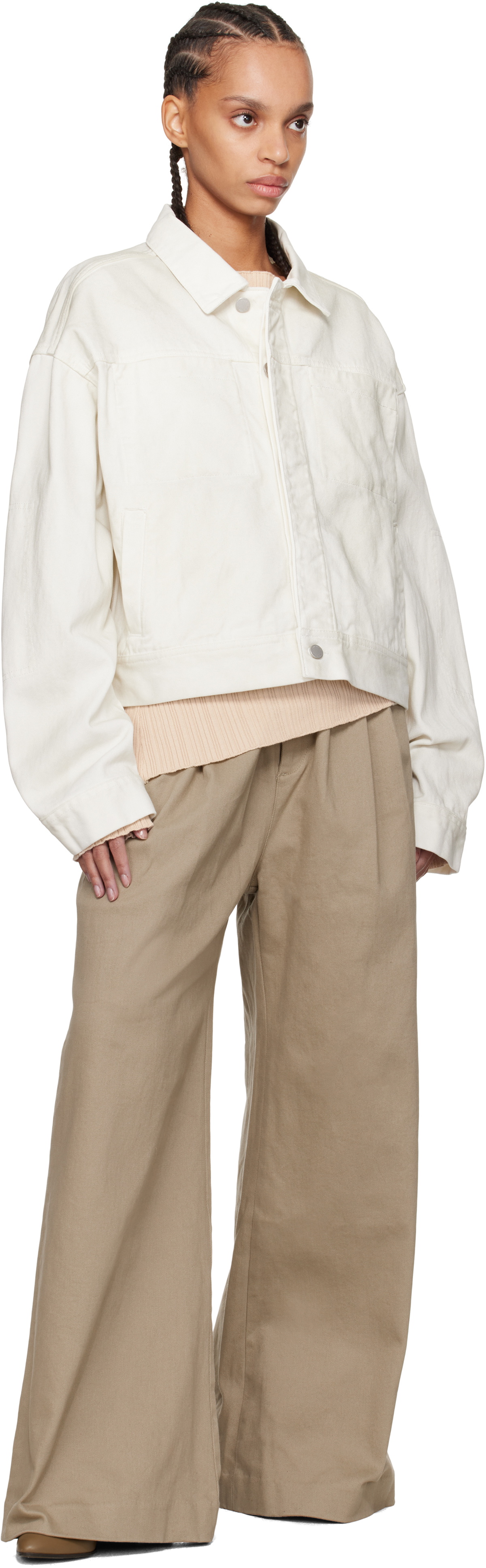 Entire Studios Off-White Gem Denim Jacket