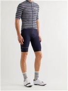 CAFE DU CYCLISTE - Francine Striped Mesh-Panelled Cycling Jersey - Blue