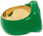 Bottega Veneta Green & Gold Seal Ring