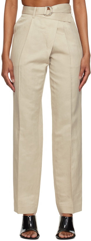 Photo: Helmut Lang Beige Wrap Trousers