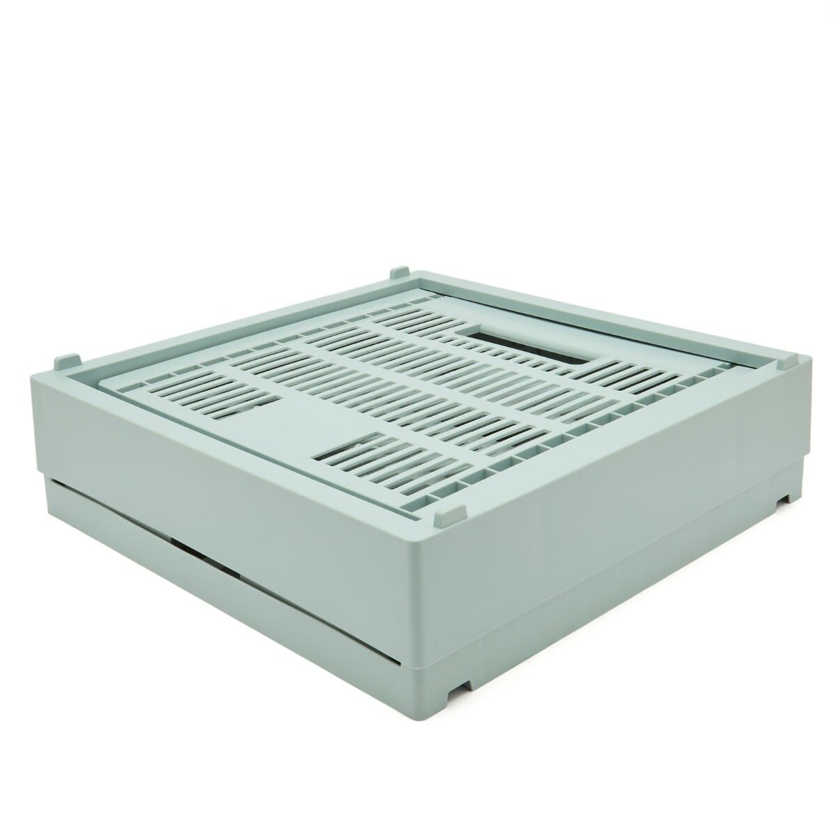 HAY Cube Recycled Colour Crate in Dusty Blue 