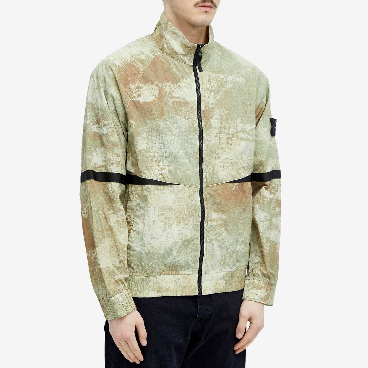 Stone Island Men's Grid Camo Blouson Jacket in Natural Beige Stone Island Men's Grid Camo Blouson Jacket in Natural Beige