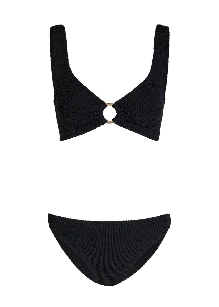 Hunza G Julia Gold-hoop Crinkle Bikini - Black - One Size