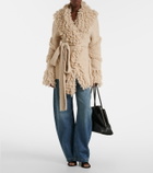The Attico Fringed wool and cashmere-blend cardigan