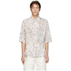 Lemaire White and Multicolor Convertible Collar Short Sleeve Shirt