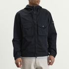Stone Island Men's Organic Cotton Twill Hooded Jacket in Navy Blue