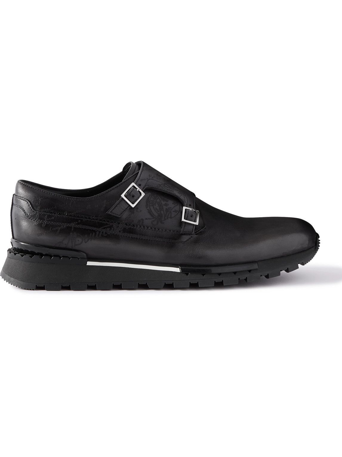 Berluti - Fast Track Scritto Venezia Leather Monk-Strap Sneakers