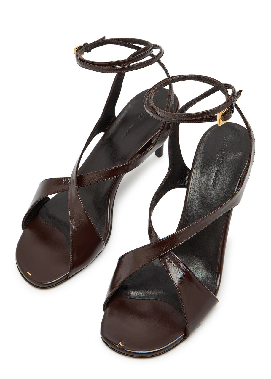 Khaite Liria 75 Leather Sandals Brown