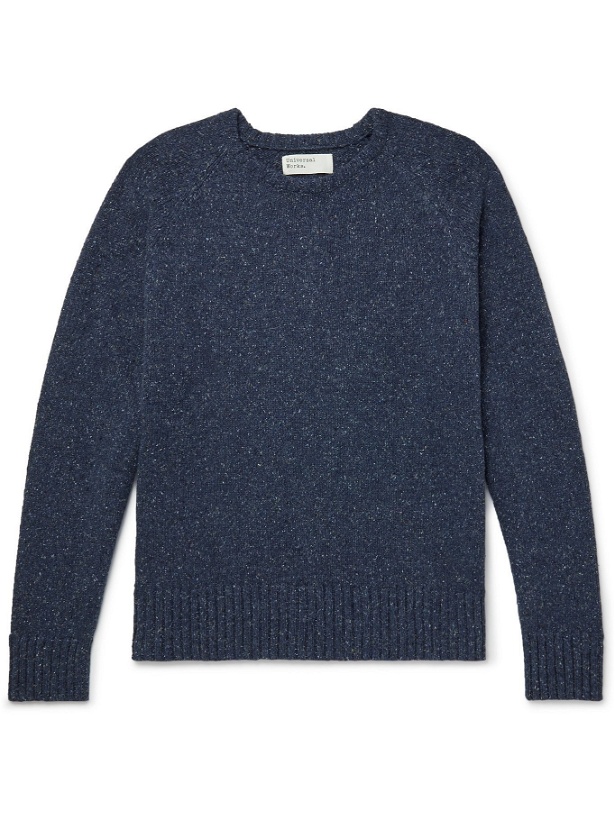 Photo: UNIVERSAL WORKS - Mélange Knitted Sweater - Blue - XS