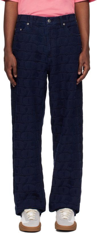 Photo: Awake NY Navy Jacquard '100' Jeans