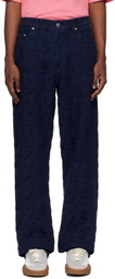 Awake NY Navy Jacquard '100' Jeans
