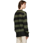 Golden Goose Black and Green Stripe Mohair Algar Sweater