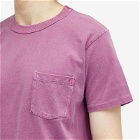 Velva Sheen Men's Pigment Dyed Pocket T-Shirt in Plum