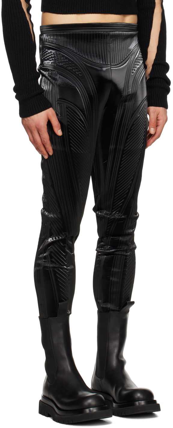 Mugler Black Embossed Trousers