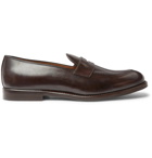 Brunello Cucinelli - Leather Penny Loafers - Dark brown